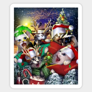 Cat Carollers Sticker